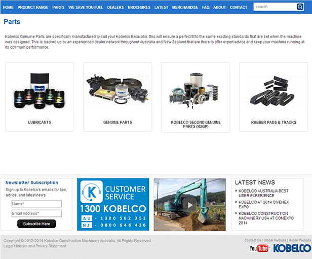 Image Kobelco Parts Products Launched On Website 1 - Kobelco Excavators