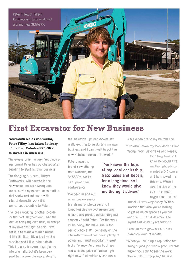 Image First Excavator For New Business 1 - Kobelco Excavators