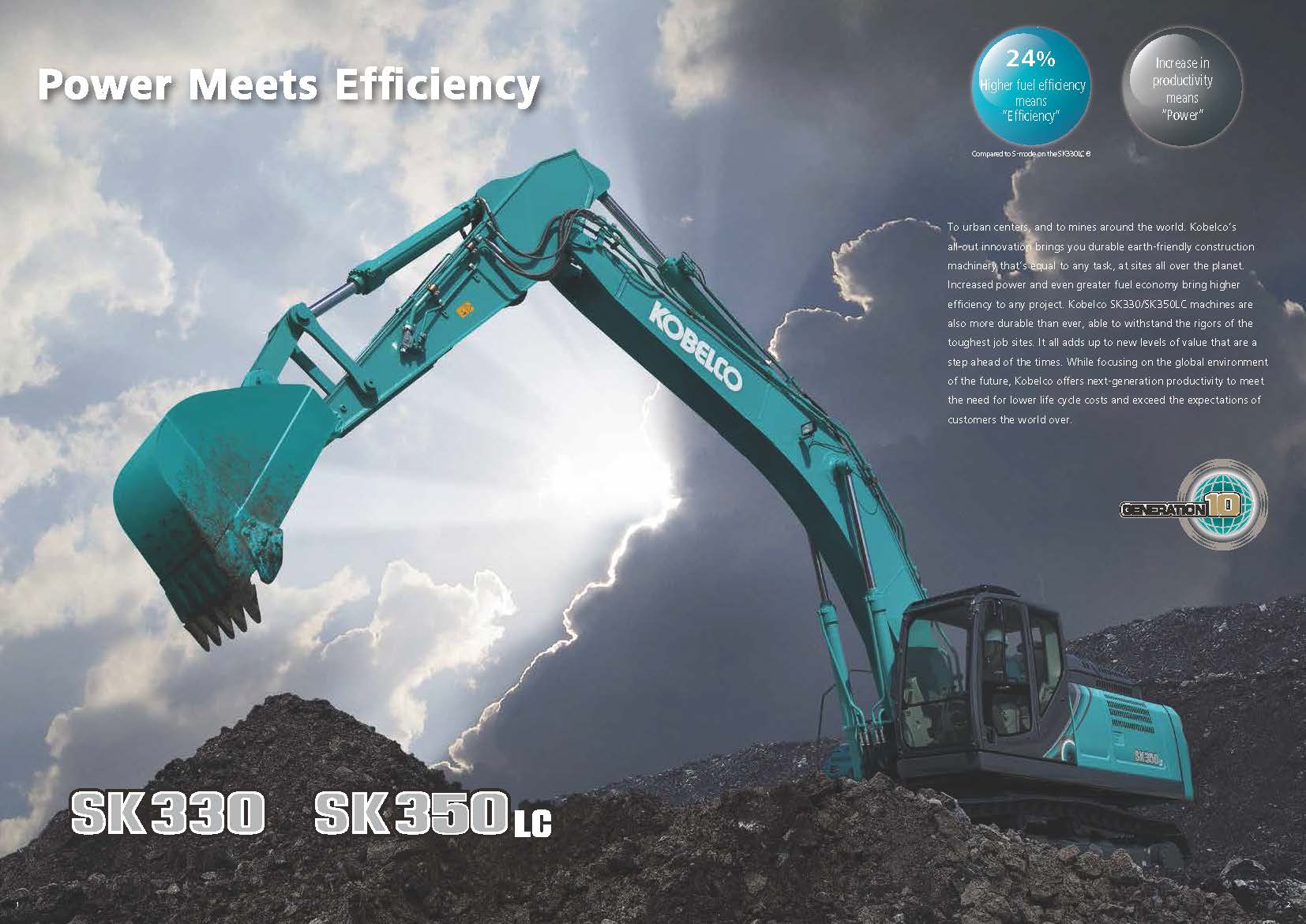 Image New Kobelco Gen 10 Sk330 Sk350 Brochure 1 - Kobelco Excavators