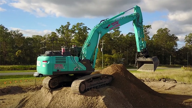 Image Brancatella Plant Hire Drone Footage 1 - Kobelco Excavators