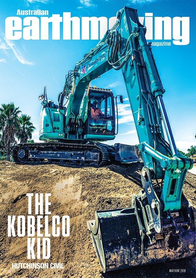 Image Kobelco On Front Of Australian Earthmoving Magazine 1 - Kobelco Excavators