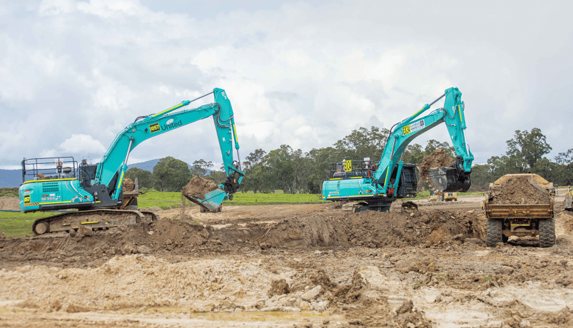 Kobelco Excavator On A Jobsite
