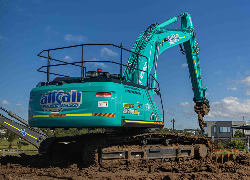 Kobelco Excavator On A Jobsite