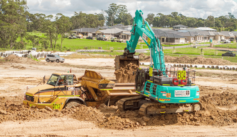Kobelco Excavator On A Jobsite