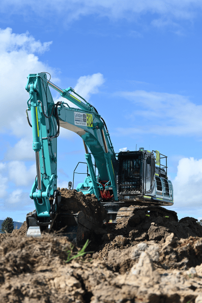 Kobelco Excavator On A Jobsite