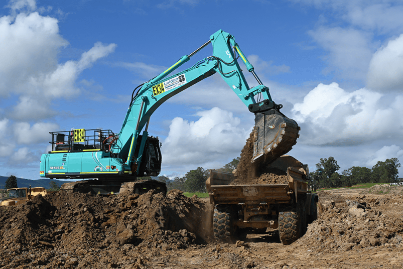 Kobelco Excavator On A Jobsite